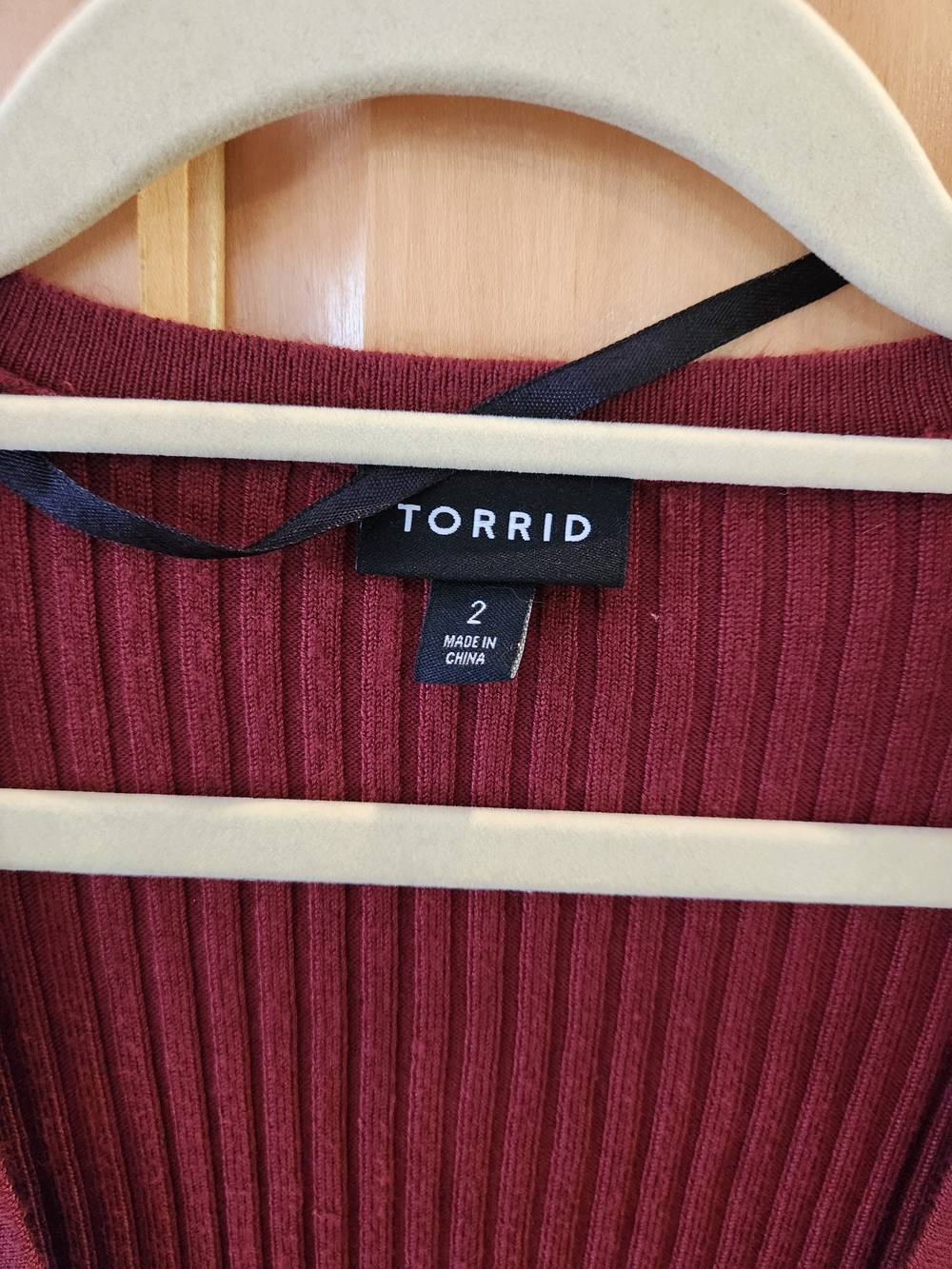Torrid Ribbed Button-Front Sweater Cardigan - Rust - Picture 3 of 8